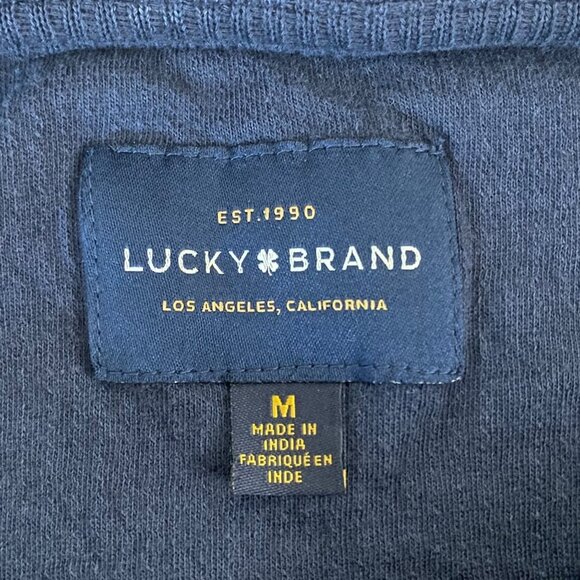 Lucky Brand Single-Pocket French-Rib Crewneck Shirt Mens Medium Blue Long-Sleeve - Picture 8 of 12